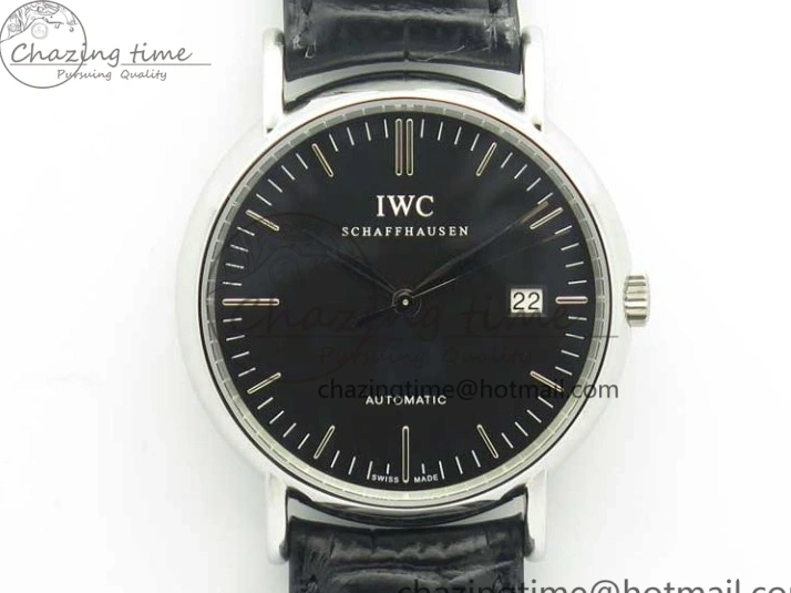 MIROTIME 0404 Portofino Automatic SS TWF 1:1 Best Edition Black Dial on Black Leather Strap A TravelReady 7199